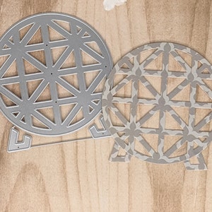 Matrizes de corte de metal terrestre *exclusivas* da EPCOT SPACESHIP / para álbuns de recortes / cartões / diários / projetos DIY