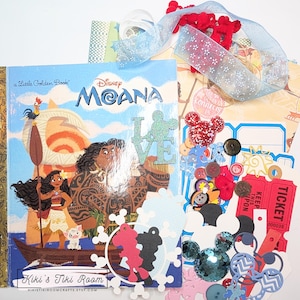 Petit kit de livre doré MOANA UPCYCLE/ livre d'autographes/ journal indésirable/ livre recyclé/livre unique/scrapbooking/cartes/projet de bricolage