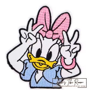 PEACE DAISY  Embroidered Iron On Patch/ Sew on Patch/For Scrapbooks /Journals/ DIY Projects