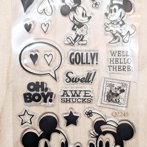 Juego de sellos decorativos MINNIE & MICKEY n.° 2/ Para álbumes de recortes/tarjetas/planificadores/proyectos de bricolaje