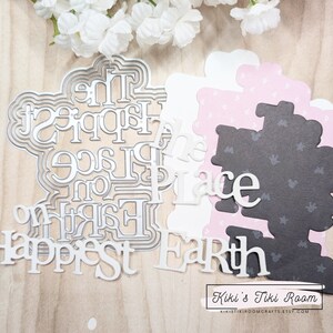 HAPPIEST PLACE Set fustelle / per album di ritagli / cartoline / diari / progetti fai da te