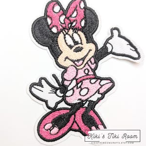 ROSA MINNIE Maus gestickte Eisen auf Aufnäher / Aufnäher / für Scrapbooks / Journale / DIY-Projekte