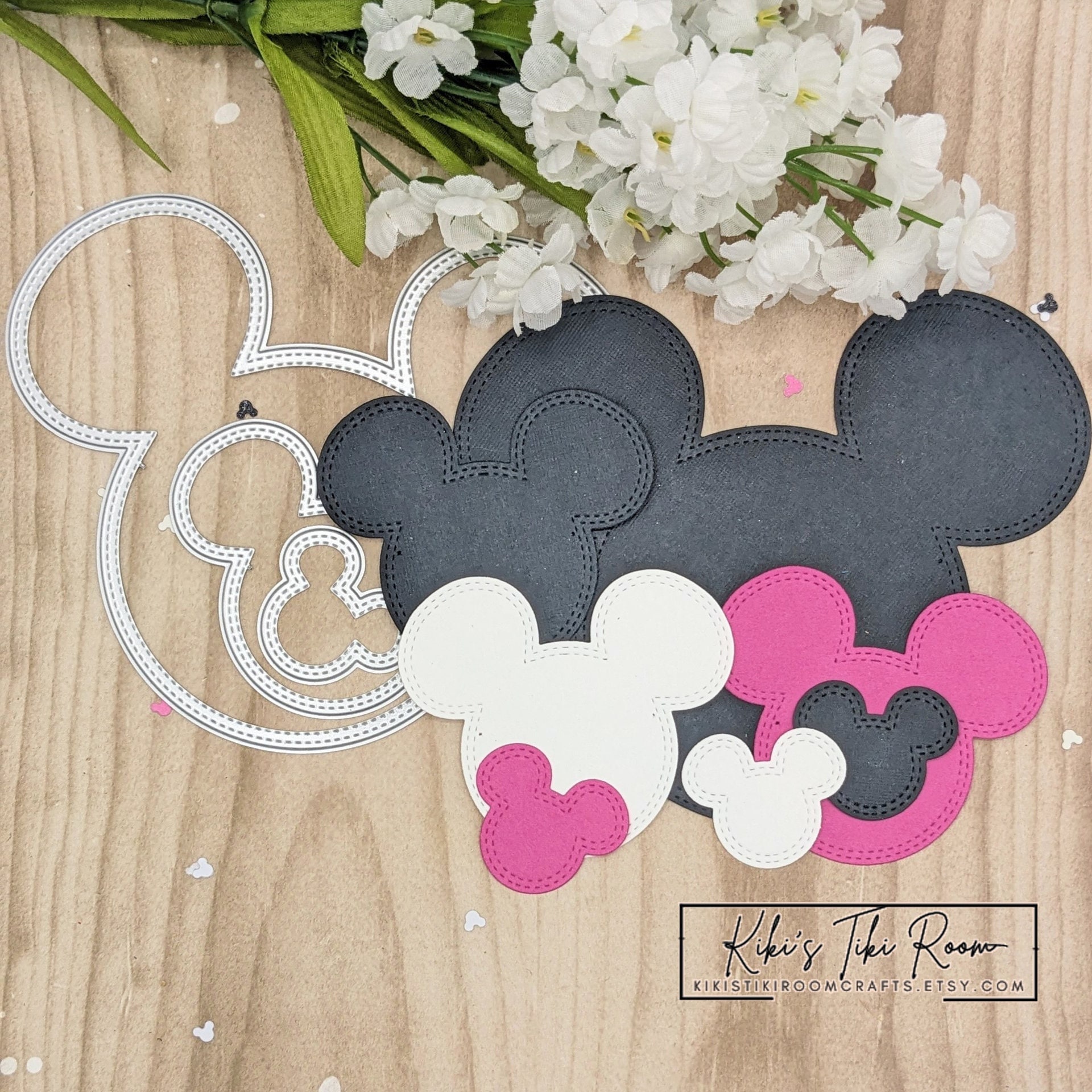 LARGE MOUSE Stitched Set Cutting Dies / For Scrapbooks / Cards/ Journals/ DIY Projects