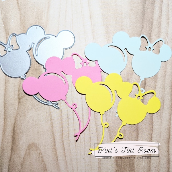 MICKEY & MINNIE Balloons Metal Cutting Die / For Scrapbooks / Cards/ Journals/ DIY Projects