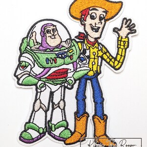 BUZZ & WOODY Embroidered Iron On Patch/ Sew on Patch/For Scrapbooks /Journals/ DIY Projects