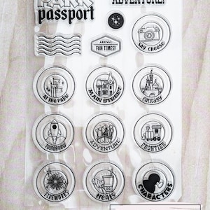 PARK PASSPORT #26 装飾スタンプセット/スクラップブック/カード/プランナー/ DIY プロジェクト用