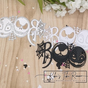 Conjunto de matrizes de corte de metal BOO NIGHTMARE / para álbuns de recortes / cartões / diários / projetos DIY