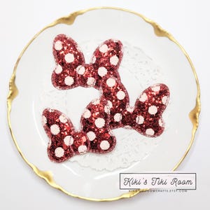 RED BOW Set van 3 gewatteerde appliqués / Voor plakboeken / Kaarten / Tijdschriften / Doe-het-zelfprojecten / Planner / Bladwijzer