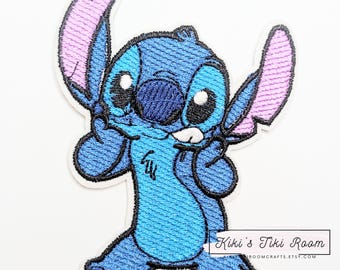 STITCH ALIEN Embroidered Iron On Patches/ Sew on Patch/For Scrapbooks /Journals/ DIY Projects