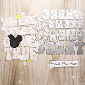 DREAMS COME True *exclusief* metalen stansmessen / voor plakboeken / kaarten / tijdschriften / doe-het-zelfprojecten