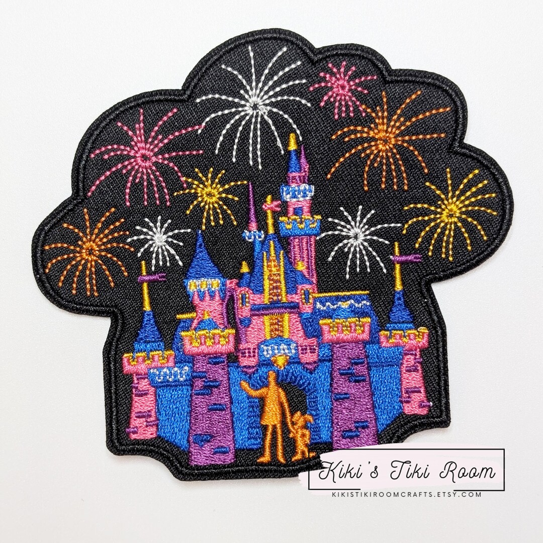 FIREWORKS CASTLE Embroidered Iron on Patch/ Sew on Patch/for Scrapbooks ...