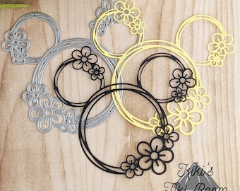 SMALL FLOWER Mouse Head Metal Cutting Dies / For Scrapbooks / Cards/ Journals/ DIY Projects