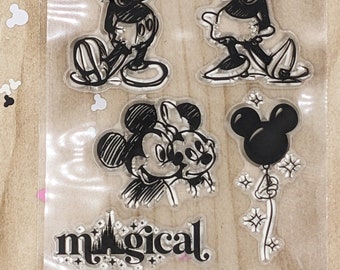 MICKEY MINNIE  #14 Decorative Stamp Set/ For Scrapbooks/ Cards /Planners/ DIY Projects