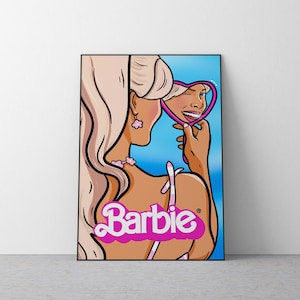 Barbie Margot Robbie colorful pop portrait illustration