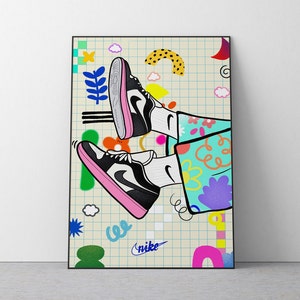 Illustration of Nike Jordan pop colorful sneakers