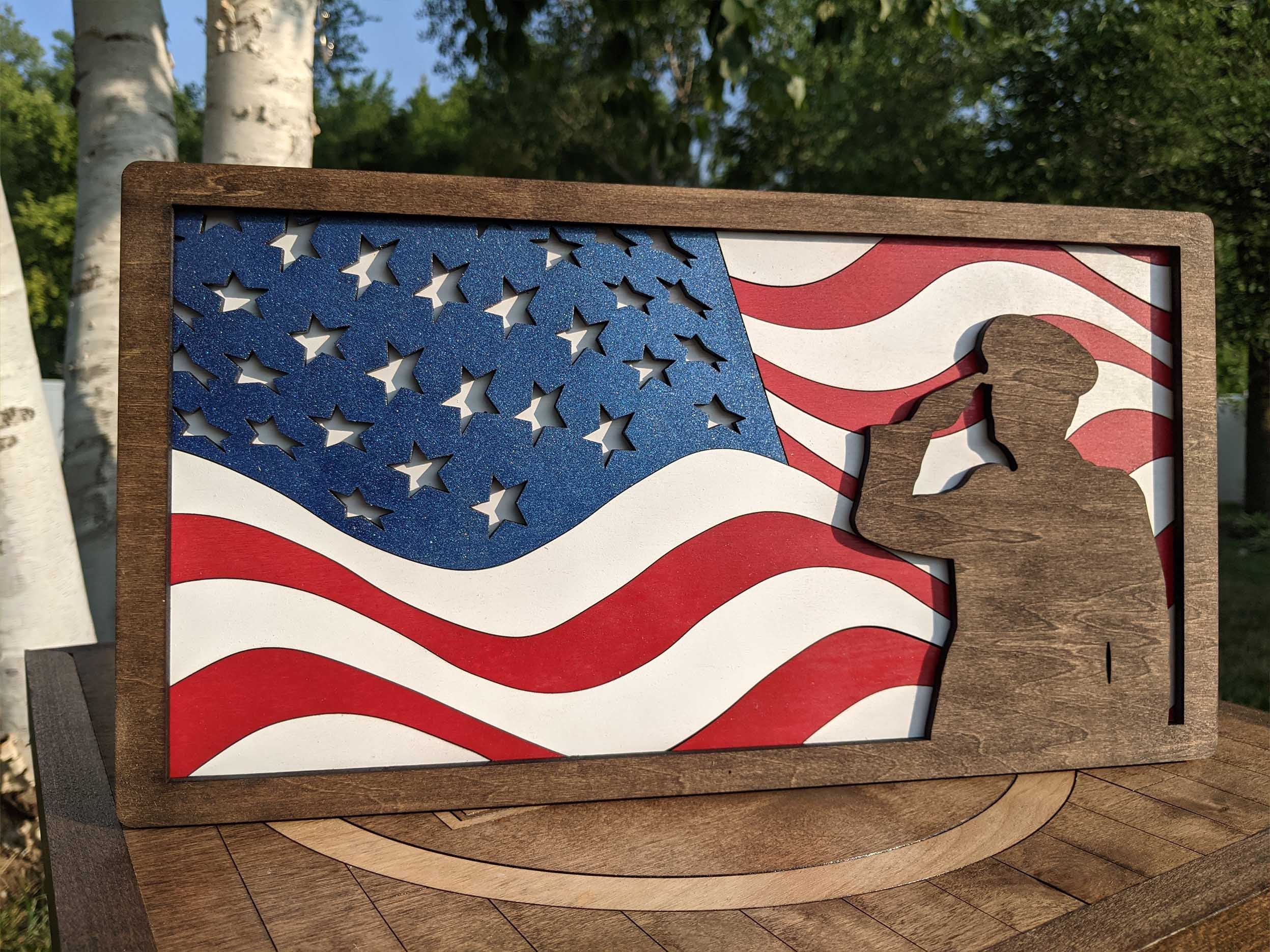 American Flag Wall Art 5 Variants Digital Laser Cut File - Etsy