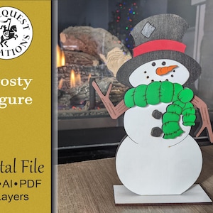 Frosty the Snowman Decoration Christmas Laser Cut Digital File Glowforge