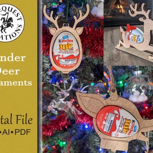 Kinder Ornaments Christmas Laser Cut Digital File Glowforge