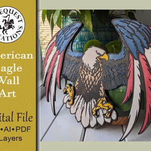 American Eagle Wall Art Digital Laser Cut File Glowforge
