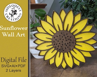 Sonnenblume Wand Kunst Digitale Laser Cut Datei Glowforge