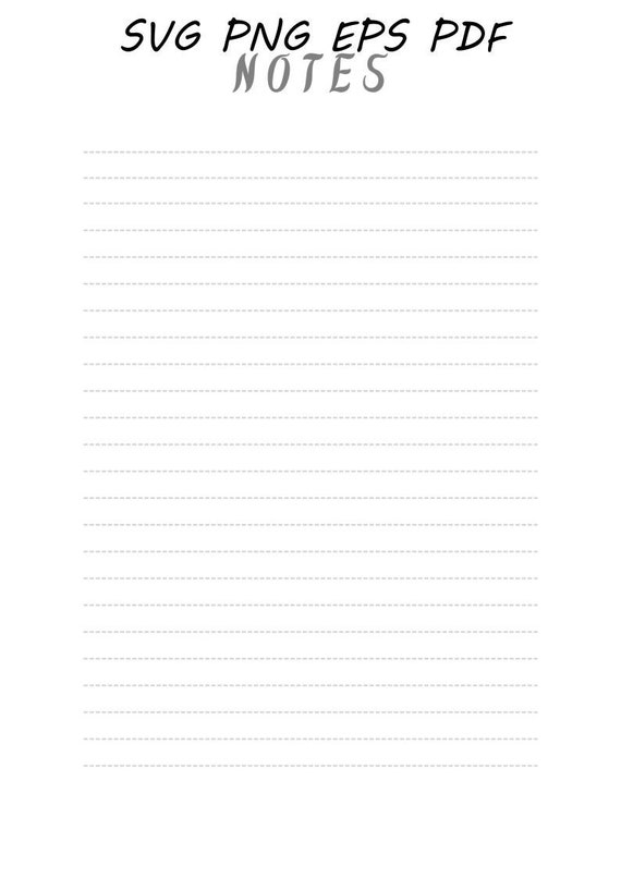 Notes Page Printable Lined Paper Notes Template Etsy