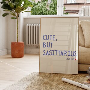 Cute But Sagittarius Trendy Dorm Room Decor Cute Quote Zodiac Art Aesthetic Apartment Wall Art Red Heart Digital Download Printable 1 Print