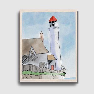lighthouse print, watercolor sea print, colorful art painting, home decor wall art, digital printable wall art, watercolor beach art