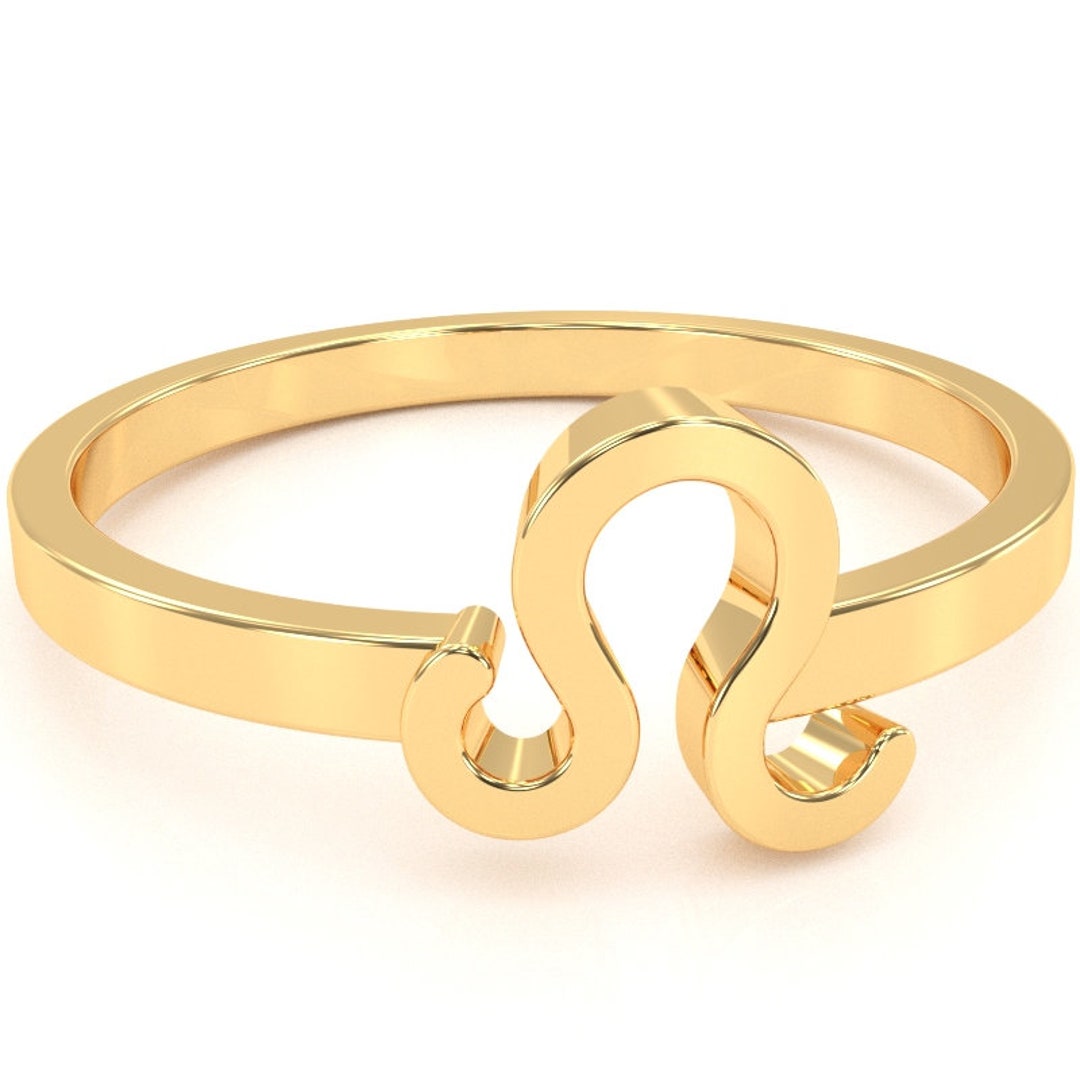 Leo Zodiac Sign Ring in 14k /10k Solid Gold/925 Sterling Silver Ring ...
