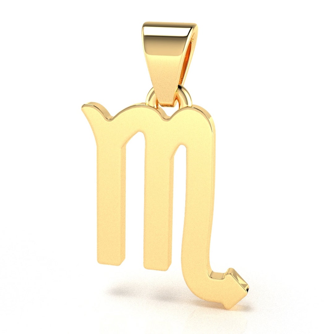 14k Scorpio Zodiac Sign Pendant in 14k/10k Solid Gold Pendant
