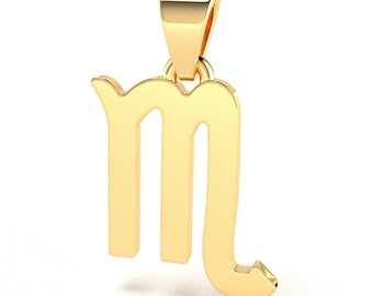 Pingente de signo do zodíaco de escorpião 14k em ouro maciço 14k/10k pingente constelação de escorpião outubro e novembro signo do zodíaco/presente para ela