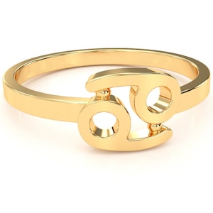 Cancer Zodiac Sign Ring Cancer Sign Astrology 14k/10k Gold Ring Constellation June And July Zodiac Sign/ Gift For Her
