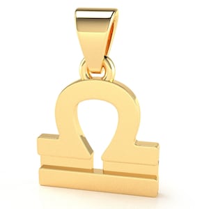 14k Libra Zodiac Sign Pendant In 14k/10k Solid Gold Constellation  Anniversary /September And October Zodiac Sign /Gift For Her