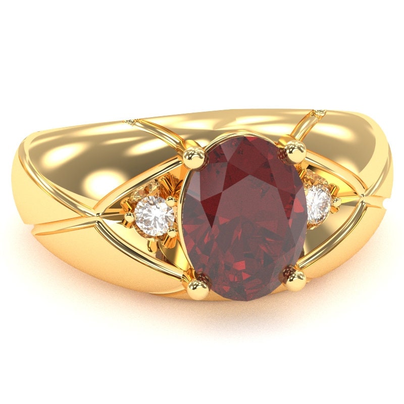 Mens Birthstone Diamond Ring in 14k 10k Solid Gold 925 Sterling Silver…