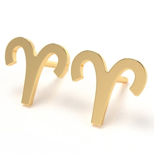 Widder Sternzeichen Ohrringe 14k / 10k Gold Ohrstecker Widder Konstellation Verlobungsring Geschenk für sie /März und April Sternzeichen