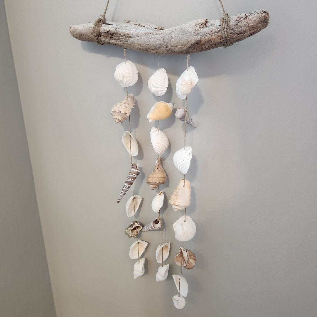 流木 オブジェ 『貝の記憶を聴く,e.』 流木に飾られたカラフルな