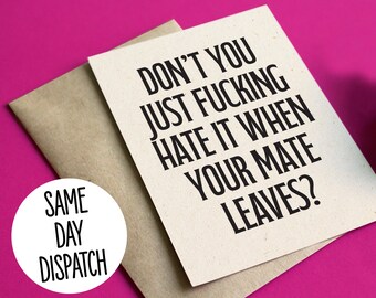 Funny New Job Card: Sassy Leaving Card for Colleague