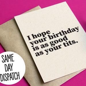 Lustig Rude Birthday Karte - Ich hoffe dein Geburtstag ist so gut wie deine Meisen