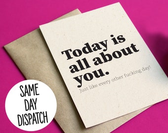 Funny Rude Birthday Card: Sarcastic Birthday Humor