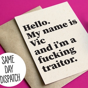 Hello My Name is Traitor Funny Leaving Gift New Job Sorry 