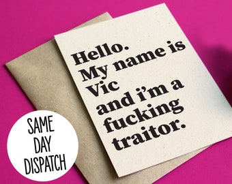 Funny Rude Leaving Card: Traitor New Job Gift