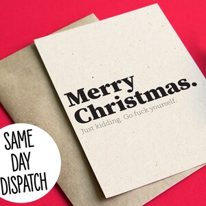 Frohe Weihnachten. Just miniing go fuck yourself - Lustig/Rude Weihnachtskarte