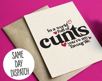 Only Cunts Are Born In February - Happy Birthday - You Said It Cards - View #13