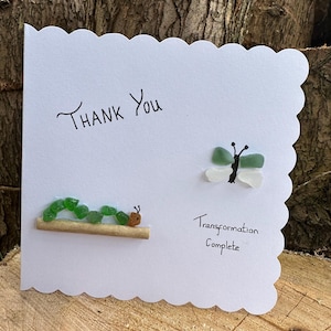 Tarjeta de agradecimiento de Jurassic Coast Sea Glass: perfecta para que los niños la entreguen a sus maestros.