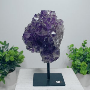 Large Raw Amethyst Cluster On Stand Amethyst Geode, Amethyst | High Quality | US Seller