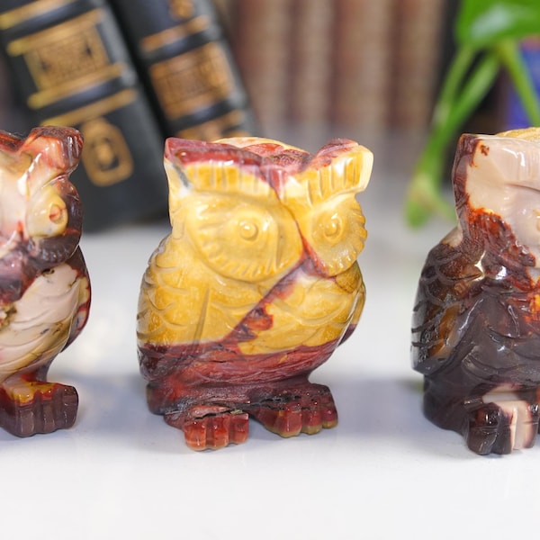Gorgeous Colorful Mookaite 3" Owl Carvings Jasper | High Quality | US Seller
