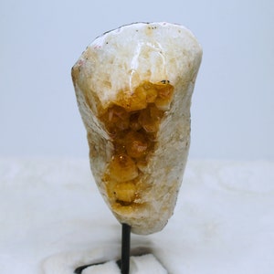 Large Raw Citrine Cluster On Stand | Heat Treated Amethyst | High Quality | US Seller