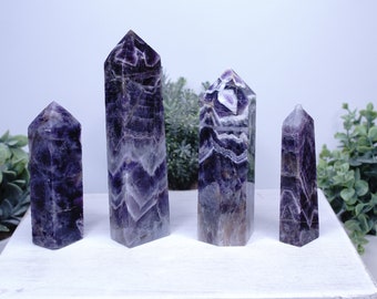 Chevron Amethyst Kristallturm | Hohe Qualität | US Verkäufer