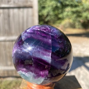 Rainbow Fluorite Sphere With Stand Beautiful | High Quality | US Seller