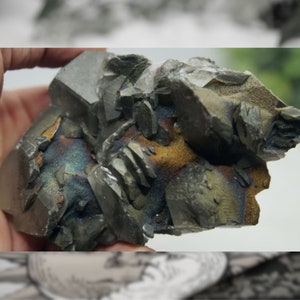Large Benz Calcite Pyrite Chalcopyrite Crystal Cluster Gorgeous Rainbow Hubei Province, China