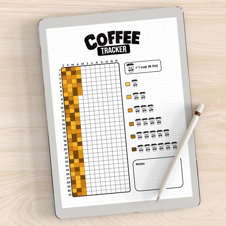 Coffee Tracker Printable | Caffeine Journal | Daily Coffee Log ...